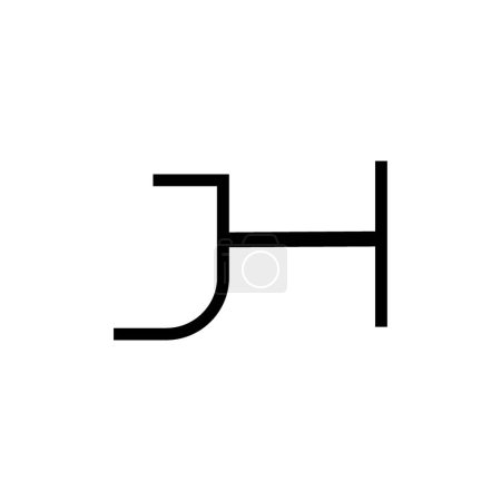 Minimale Buchstaben JH Logo Design