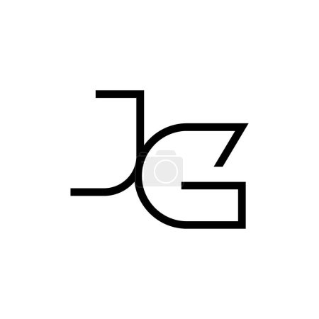 Minimale Buchstaben JG Logo Design