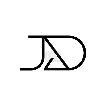Minimale Buchstaben JD Logo Design