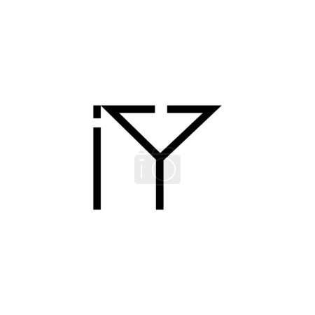 Letras mínimas Diseño de Logo IY