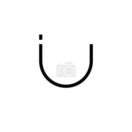 Minimale Buchstaben IU Logo Design