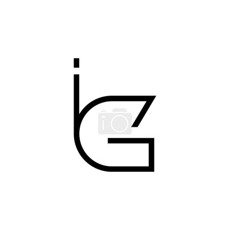 Letras mínimas Diseño de Logo IG