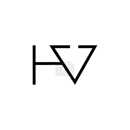 Minimal Letters HV Logo Design