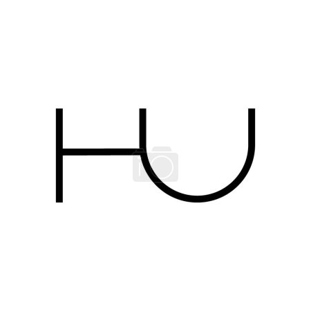 Minimale Buchstaben HU Logo Design