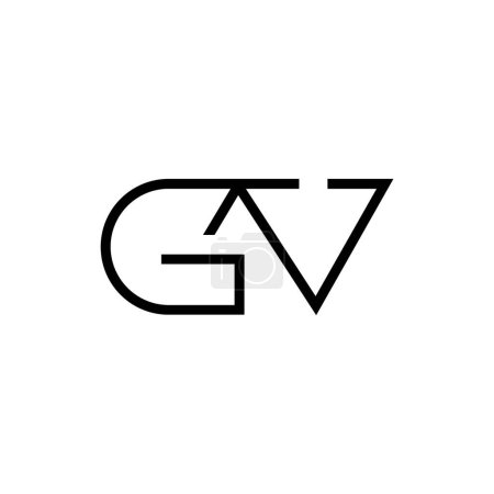 Minimale Buchstaben GV Logo Design