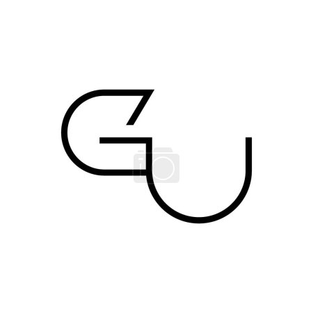 Lettres minimales GU Logo Design