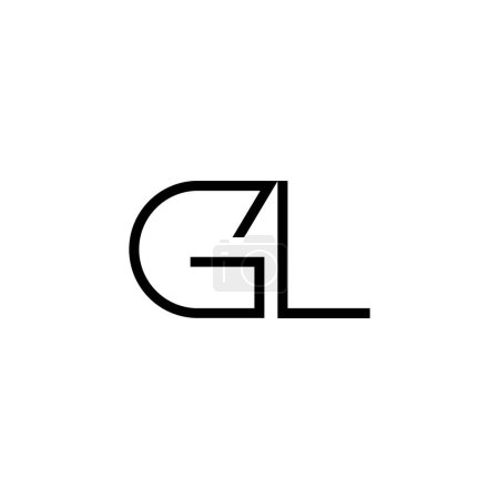Letras mínimas Diseño de Logo GL