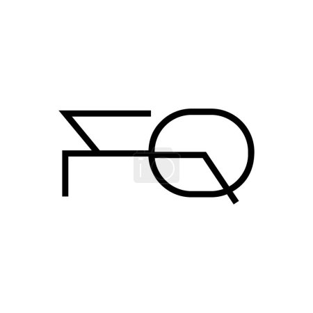 Minimale Buchstaben FQ Logo Design
