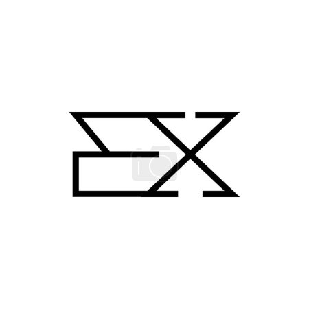 Minimale Buchstaben EX Logo Design