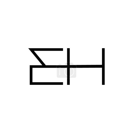 Minimale Buchstaben EH Logo Design