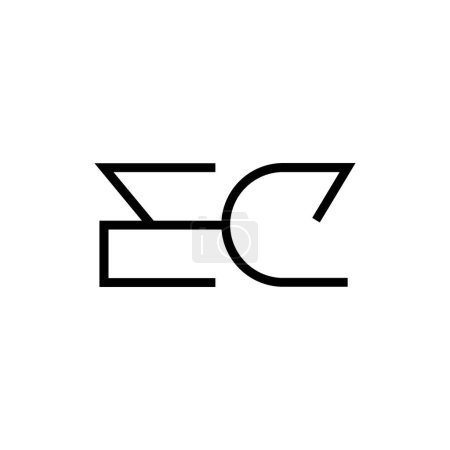 Minimale Buchstaben EC Logo Design