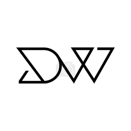 Minimale Buchstaben DW Logo Design