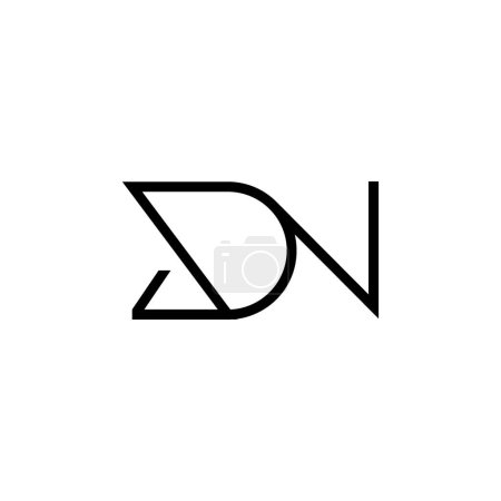 Minimale Buchstaben DN Logo Design