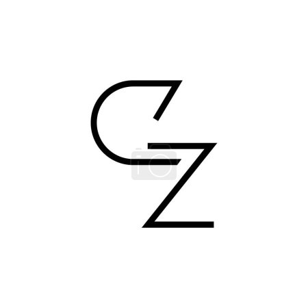 Minimale Buchstaben CZ Logo Design