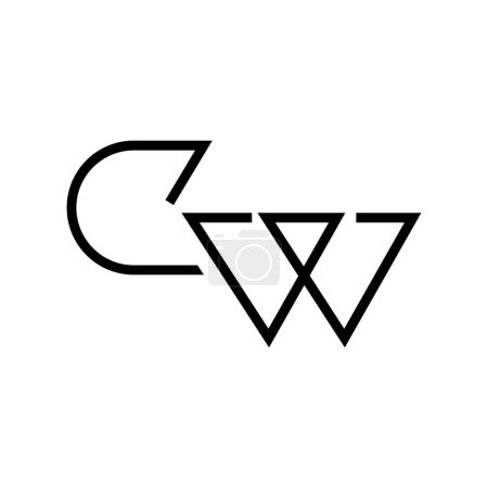Minimal Letters CW Logo Design