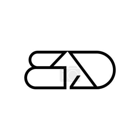 Minimale Buchstaben BD Logo Design