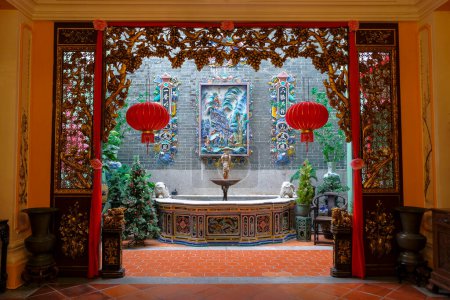 Photo for George Town, Malaysia - November 2022: Details of the interior of the Pinang Peranakan Mansion in George Town on November 17, 2022 in Penang, Malaysia - Royalty Free Image