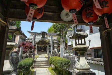 Photo for Uchiko, Japan - April 13, 2023: Shinto shrine located in Uchiko, Ehime Prefecture, Japan. - Royalty Free Image