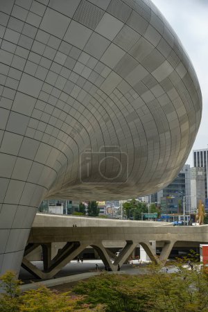 Photo for Seoul, South Korea - June 23, 2023: Views of Dongdaemun Design Plaza in Seoul, the building designed by Zaha Hadid and Samoo. South Korea. - Royalty Free Image