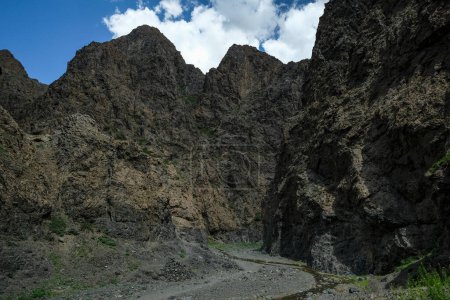 Photo for Yolyn Am Gorge of the Gurvan Saikhan Mountains in the Gobi Desert in Mongolia. - Royalty Free Image