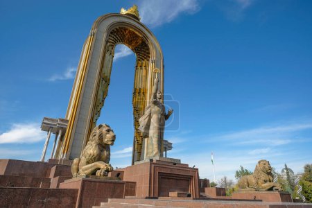 Photo for Dushanbe, Tajikistan - November 17, 2023: Views of the Monument of Ismail Samani in Dushanbe, Tajikistan. - Royalty Free Image