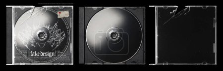 Foto de Cracked cd caso mockup para el álbum de arte de la portada - Imagen libre de derechos