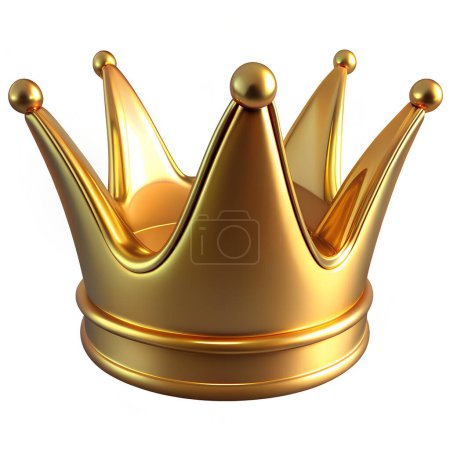 Royal gold crown 3d rendering