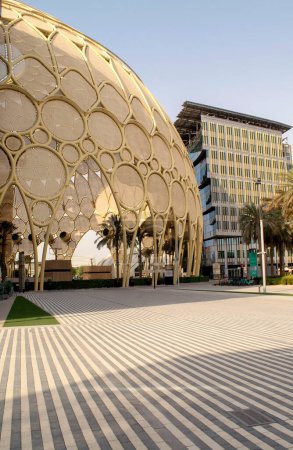 Photo for Dubai - UAE - August 9, 2023: Dubai Expo city center with a globe. Expo 2020. - Royalty Free Image