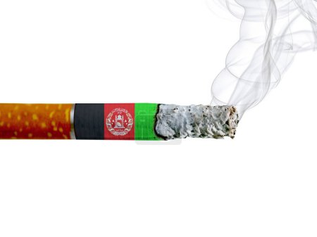 Photo for Afghanistan country smoking addiction creative design. Tobacco Industry concept. A healthy lifestyle is becoming more popular. - Royalty Free Image