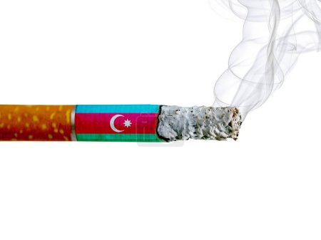 Photo for Azerbaijan country smoking addiction creative design. Tobacco Industry concept. A healthy lifestyle is becoming more popular. - Royalty Free Image