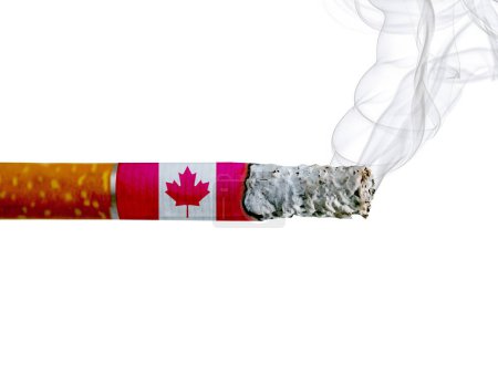 Photo for Canada country smoking addiction creative design. Tobacco Industry concept. A healthy lifestyle is becoming more popular. - Royalty Free Image