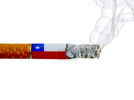 Photo for Chile country smoking addiction creative design. Tobacco Industry concept. A healthy lifestyle is becoming more popular. - Royalty Free Image