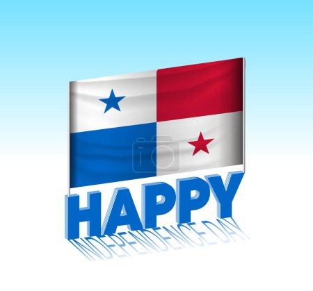 happy panama flag, vector illustration