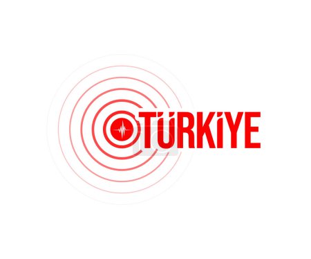 Foto de Terremoto sísmico y texto de Turquía. Protectores de piso, diseño de pegatina de vector de stock. - Imagen libre de derechos