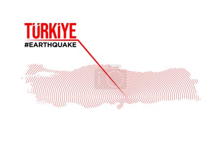 Ilustración de Turkey east earthquake Major earthquake on the map. Ready template design. - Imagen libre de derechos