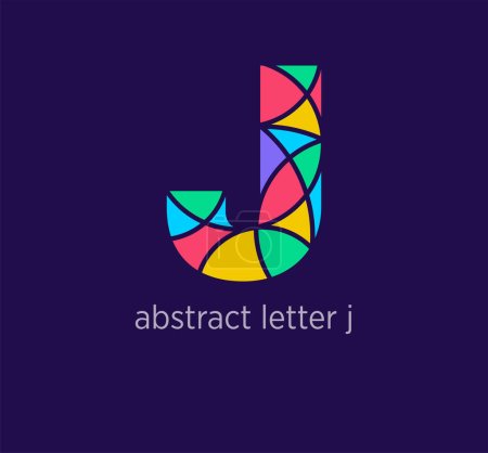 Modern abstract letter j logo icon. Unique mosaic design color transitions. Colorful letter j template. vector.