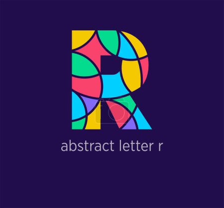 Modern abstract letter r logo icon. Unique mosaic design color transitions. Colorful letter r template. vector.