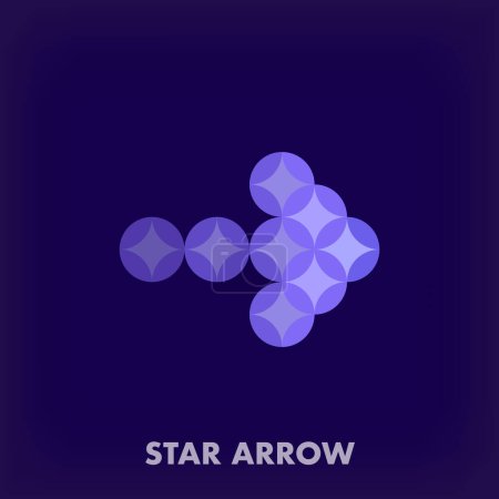 Illustration for Creative star and combination logo. Unique creative colors. Modern universe arrow logo template. vector. - Royalty Free Image