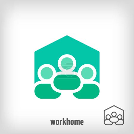 Creative home work life logo. Uniquely designed color transitions. Unity and family life logo template vector.
