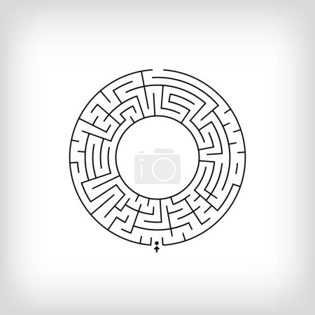 Illustration for Unique linear letter O maze puzzle. Confusing game and educational activity set. - Royalty Free Image