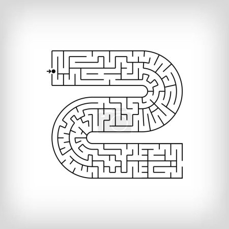 Illustration for Unique linear letter Z maze puzzle. Confusing game and educational activity set. - Royalty Free Image