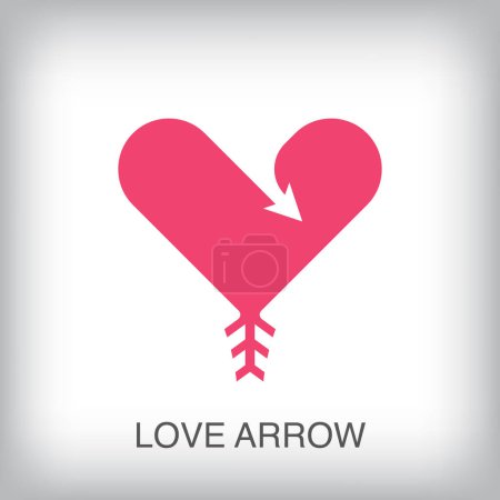 Illustration for Arrow turning into heart, modern logo. Love arrow logo template. vector - Royalty Free Image