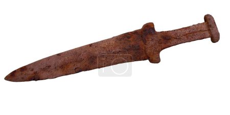 Photo for Akinak - Scythian sword, Scythian dagger of the early Iron Age 3-5 centuries BC on a white background, an ancient Scythian dagger, a weapon of the early Iron Age - Royalty Free Image