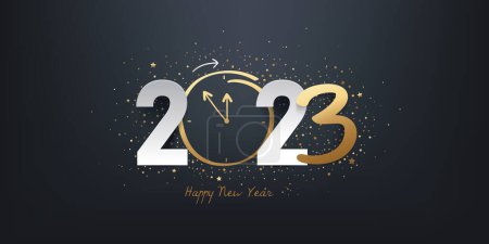 Téléchargez les illustrations : Happy new year 2023 background. Holiday greeting card design. Vector illustration. - en licence libre de droit