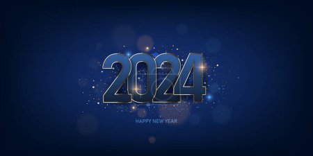 Illustration for Happy new year 2024 background. Holiday greeting card design. Vector illustration. - Royalty Free Image