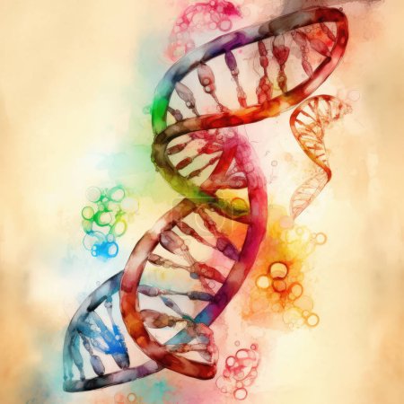 Téléchargez les photos : Image abstraite ADN de codes génétiques. Concept image colorée pour une utilisation comme arrière-plan. Illustration 3D. - en image libre de droit