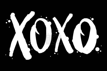 Illustration for XOXO Valentine's Day. Text typography vector illustration isolated on background. - Royalty Free Image