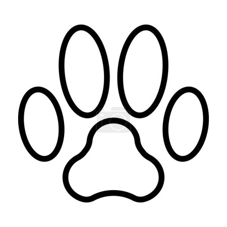Téléchargez les illustrations : Animal footprint line icon. Paw foot trail print. Vector illustration isolated on white background. - en licence libre de droit