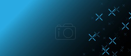 Illustration for Abstract horizontal background with blue crosses pattern. Modern technology background. Vector EPS 10 - Royalty Free Image