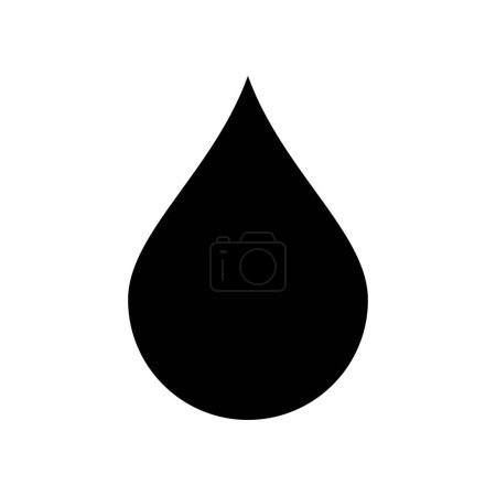 Téléchargez les illustrations : Icône goutte d'eau silhouette noire vecteur isolé sur fond blanc. - en licence libre de droit